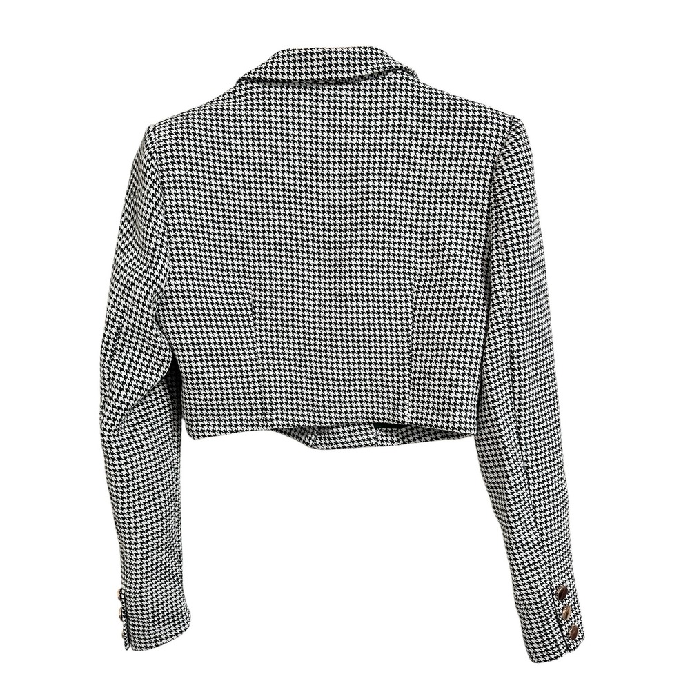 En Creme Women's Cropped Blazer Houndstooth Print size Small - Picture 5 of 5